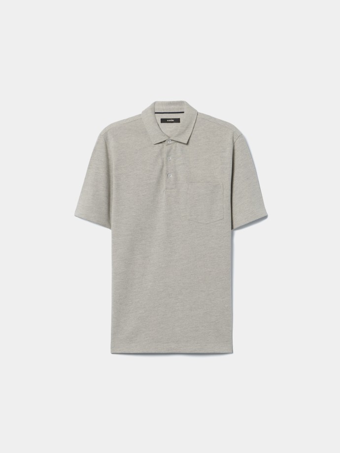 Polo bicolor com bolso