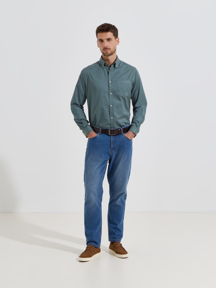 Camisa de algod�o com bolso
