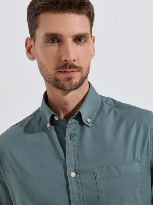 Camisa de algodão com bolso Camisa de algodão com bolso