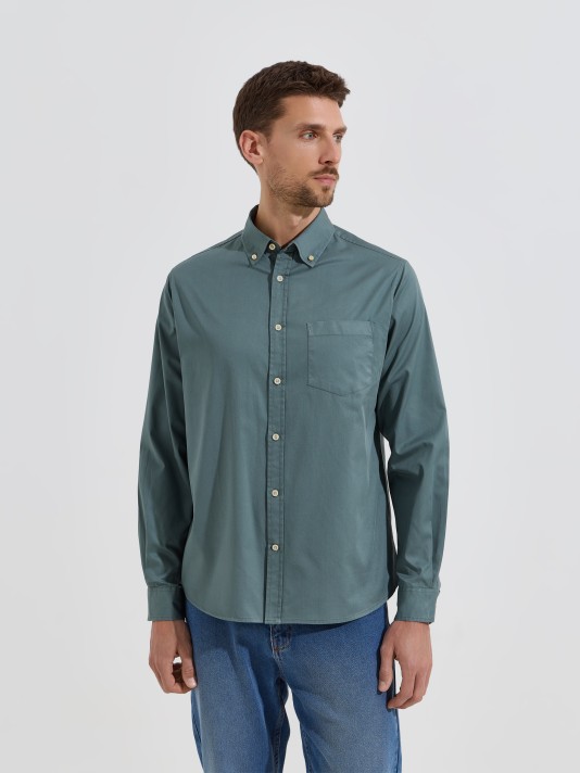 Camisa de algod�o com bolso