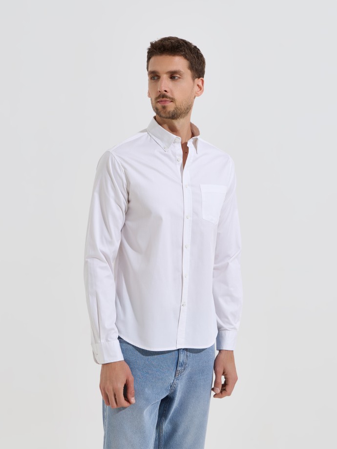 Camisa de algod�o com bolso