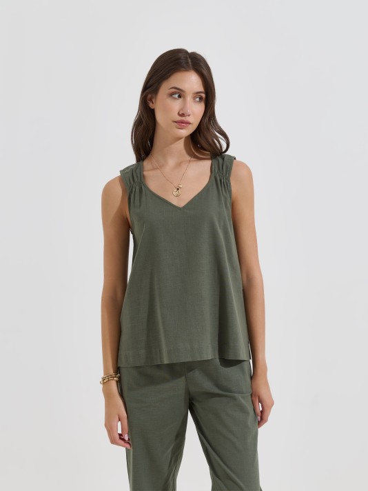 Blusa flu�da de al�as largas