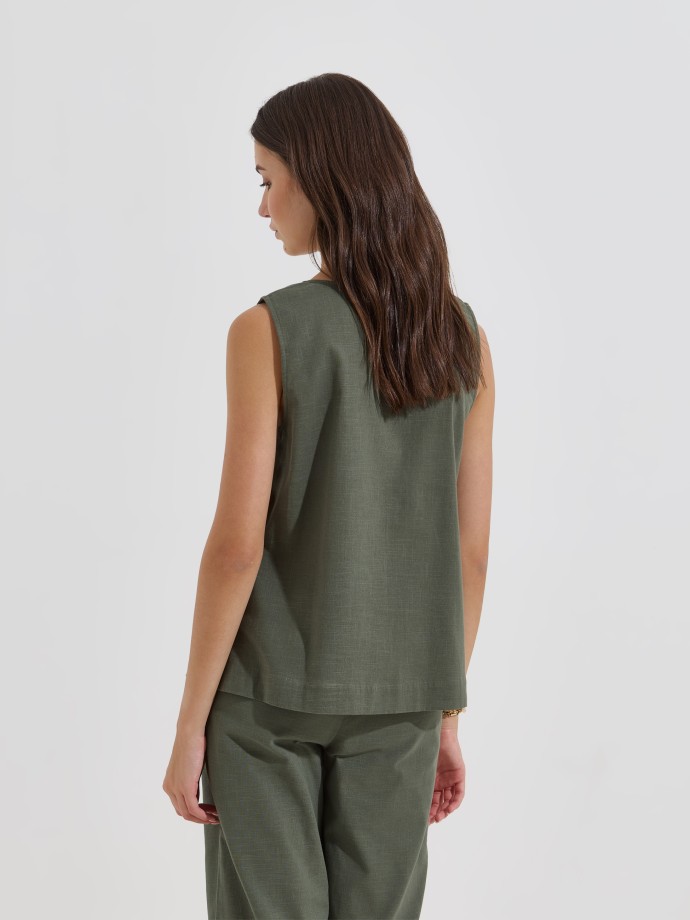 Blusa fluída de alças largas Blusa fluída de alças largas