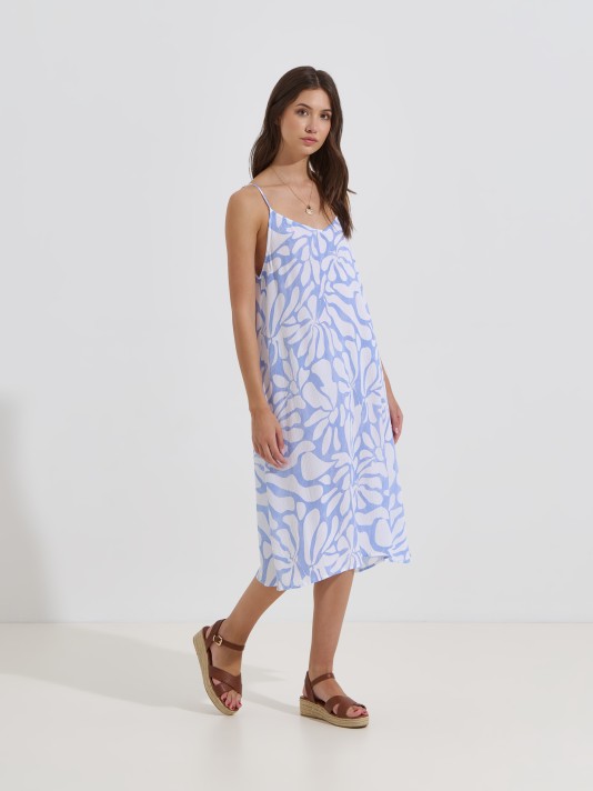 Vestido midi com padrão Vestido midi com padrão