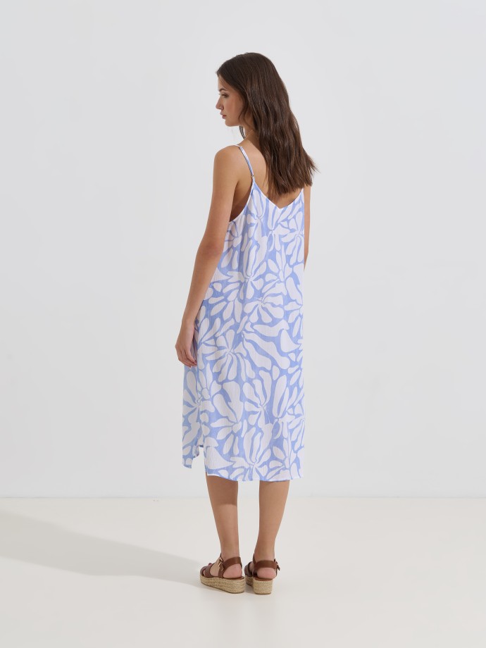 Vestido midi com padr�o