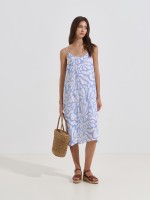 Vestido midi com padr�o