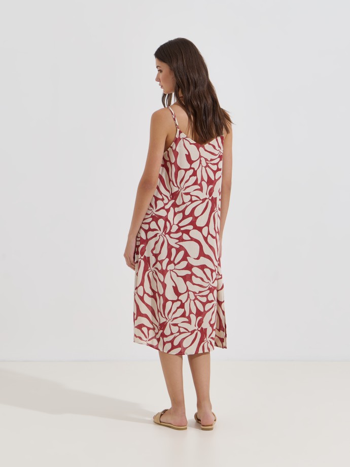 Vestido midi com padr�o
