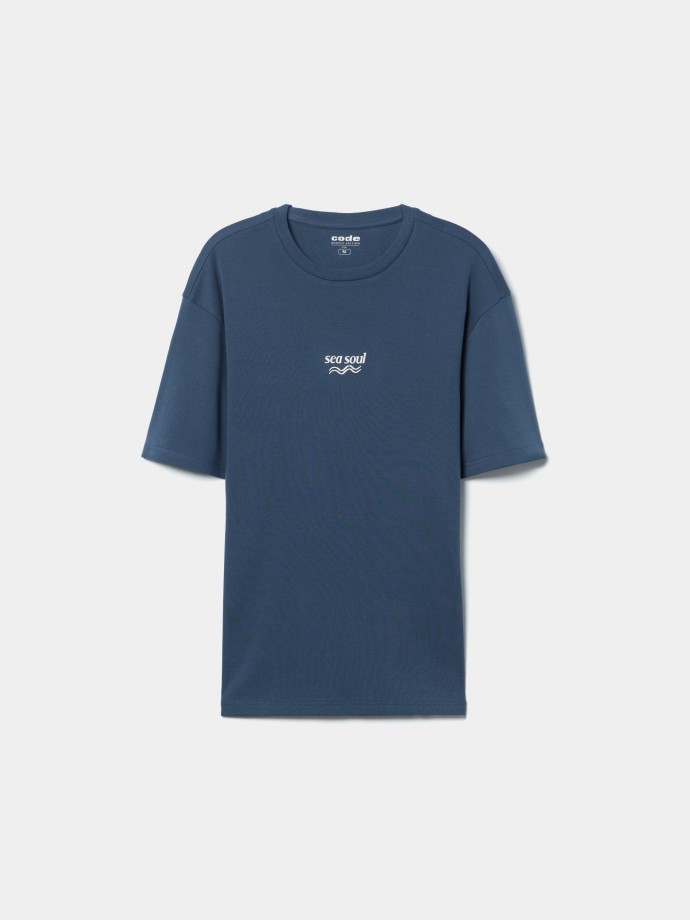 T-shirt estampada interlock em algod�o