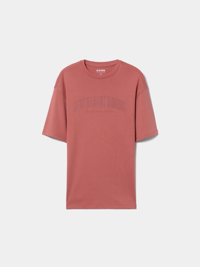 T-shirt estampada interlock em algod�o