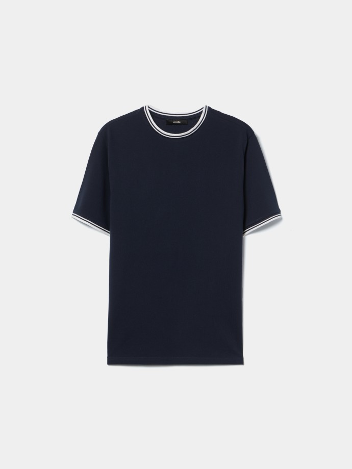 T-shirt piquet com contraste