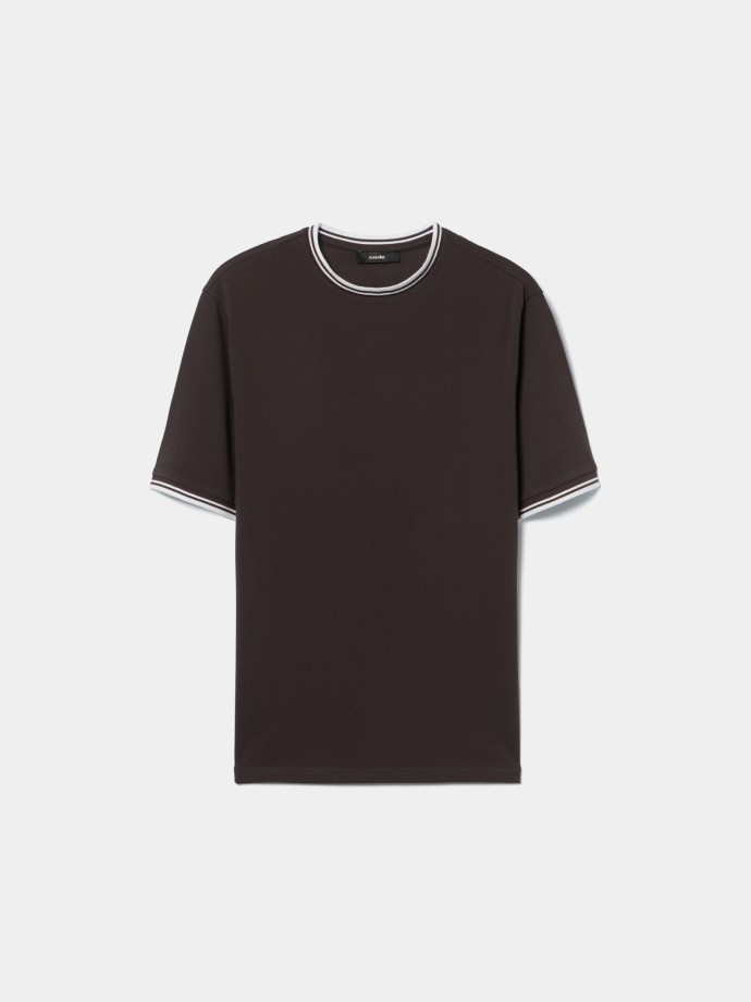 T-shirt piquet com contraste