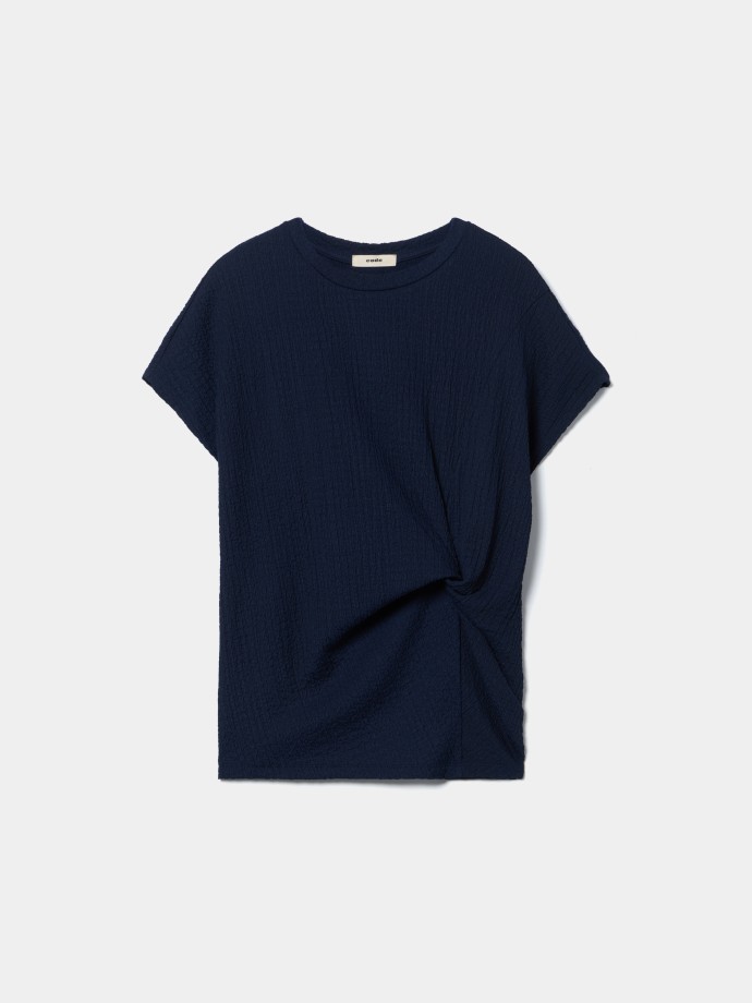 T-shirt de malha enrugada
