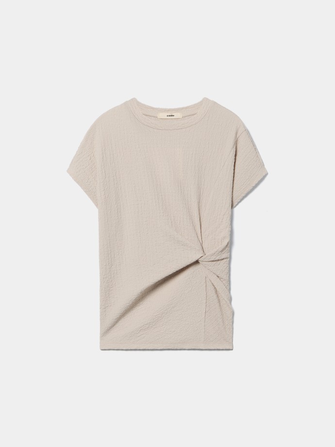 T-shirt de malha enrugada