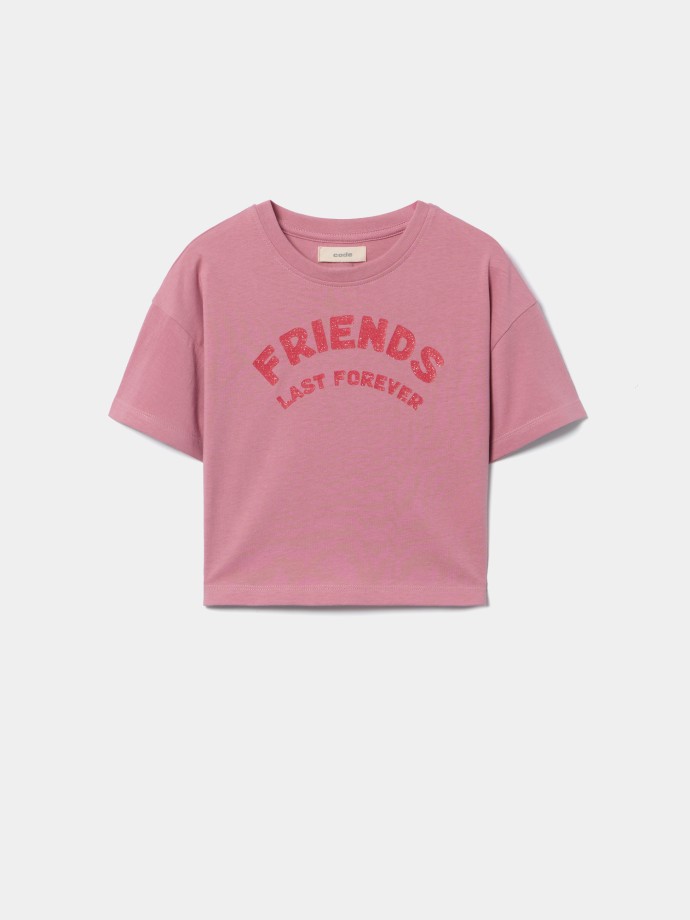 T-shirt cropped estampada