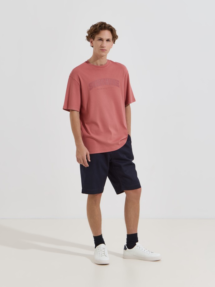 T-shirt estampada interlock em algod�o