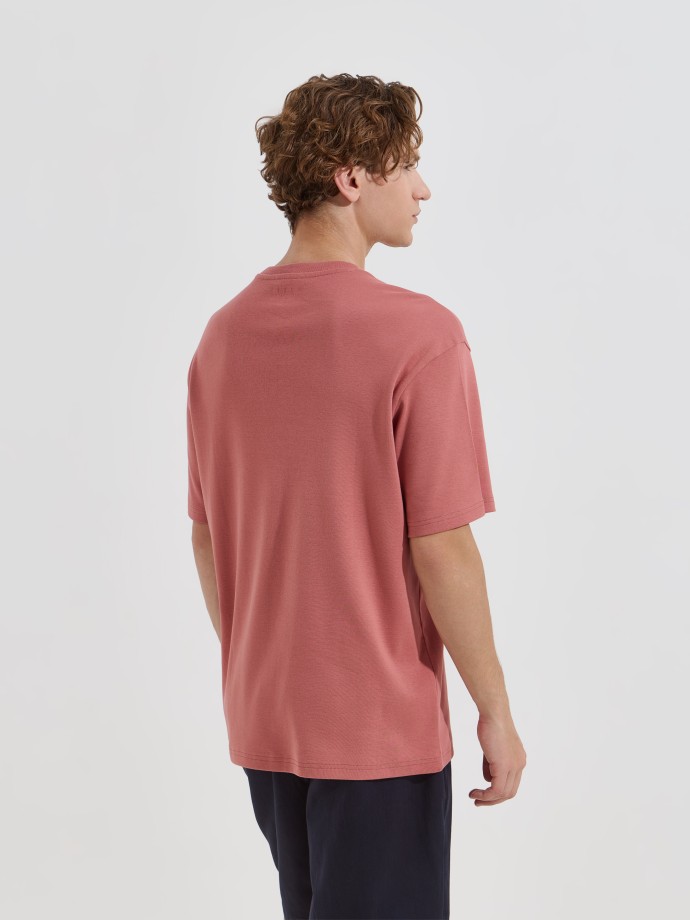 T-shirt estampada interlock em algod�o