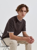 T-shirt piquet com contraste