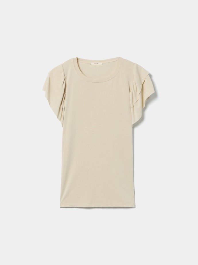 T-shirt com mangas fluidas