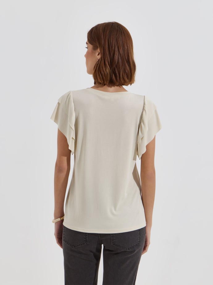 T-shirt com mangas fluidas