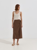 Saia midi cruzada com la�o