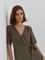 Blusa cruzada com la�o lateral