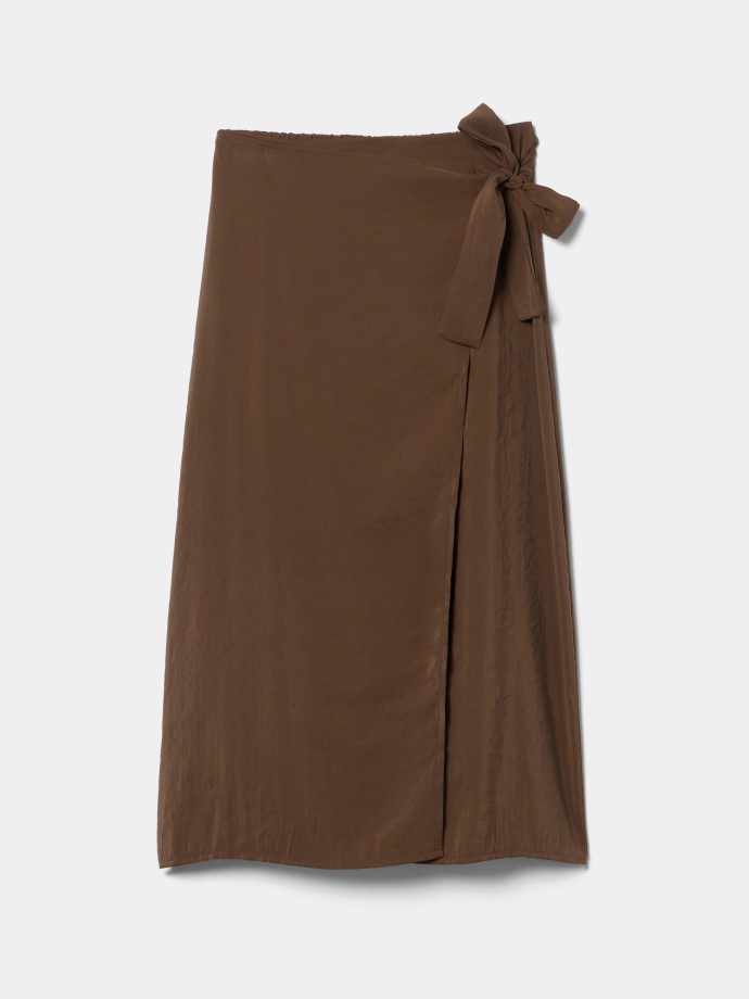Saia midi cruzada com la�o