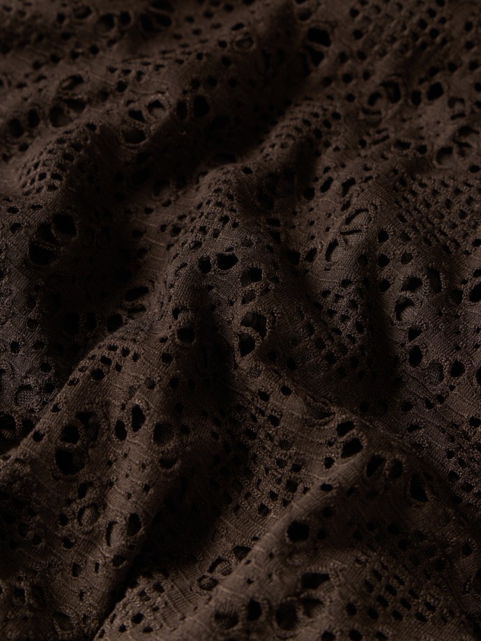 Vestido midi em malha rendada