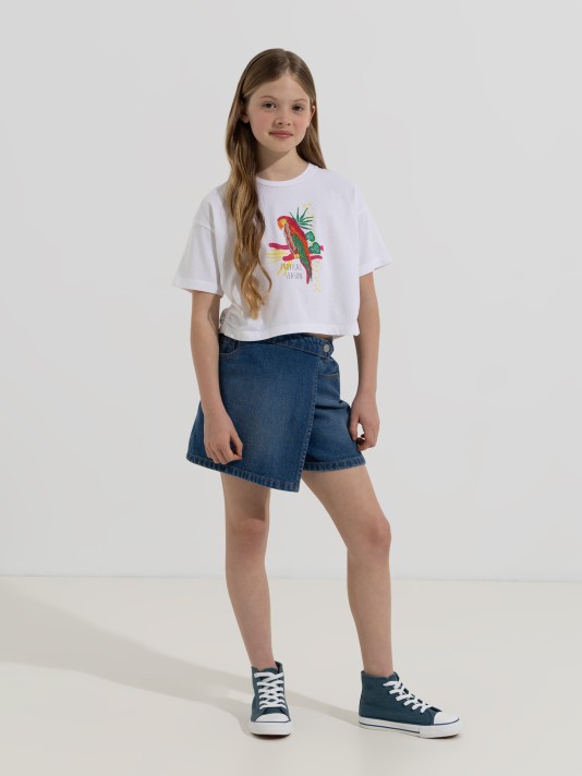 T-shirt estampada tropical