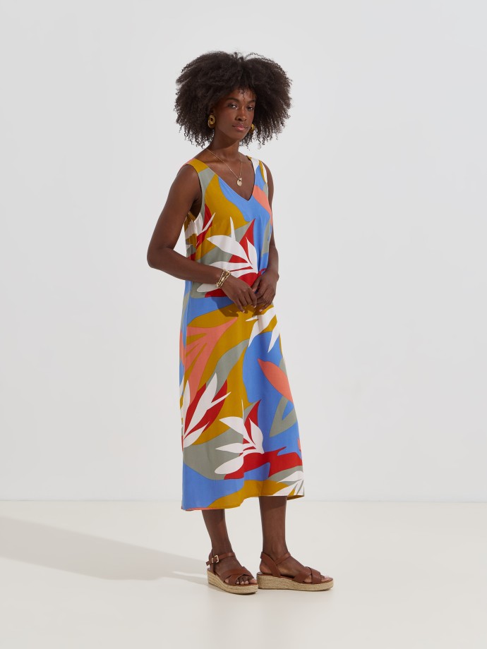 Vestido midi estampado