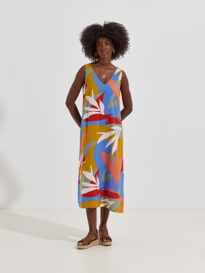 Vestido midi estampado