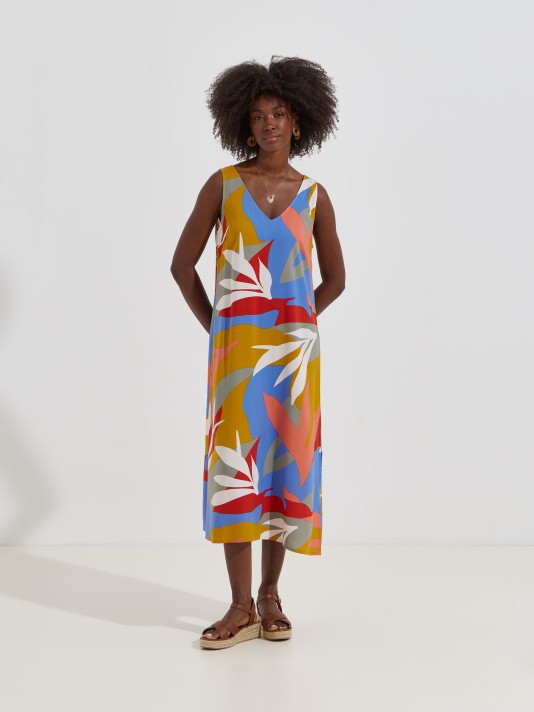 Vestido midi estampado
