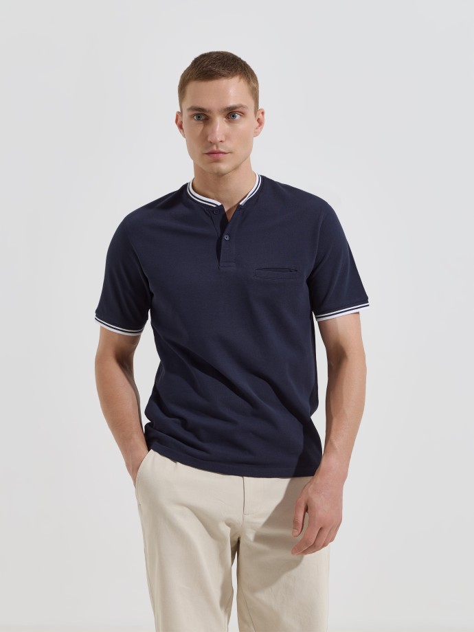 Polo piquet com bolso