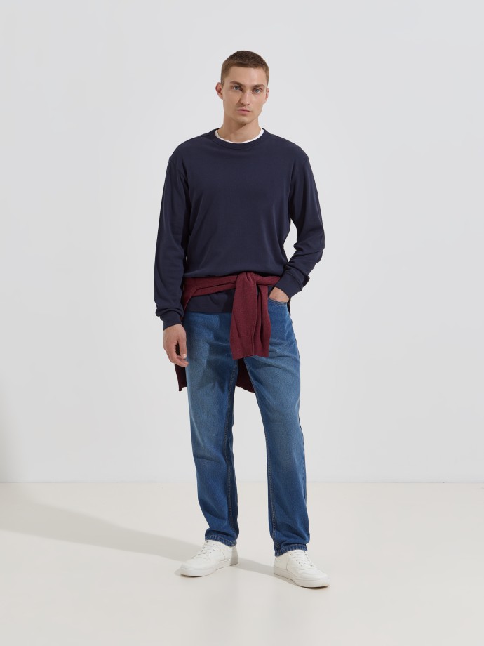 Camisola b�sica de manga comprida