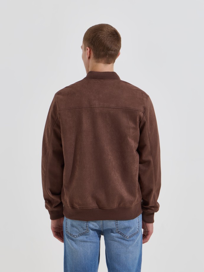 Casaco bomber com efeito camur�a
