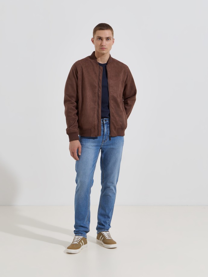 Casaco bomber com efeito camur�a