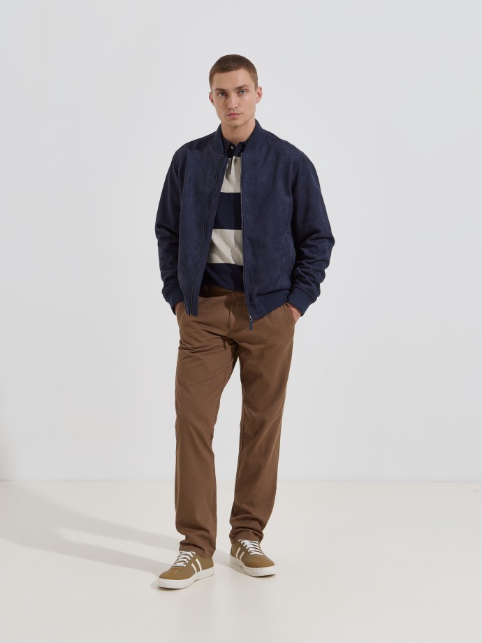 Casaco bomber com efeito camur�a