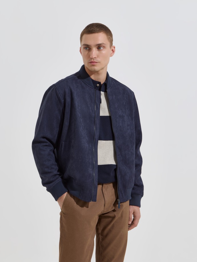 Casaco bomber com efeito camur�a