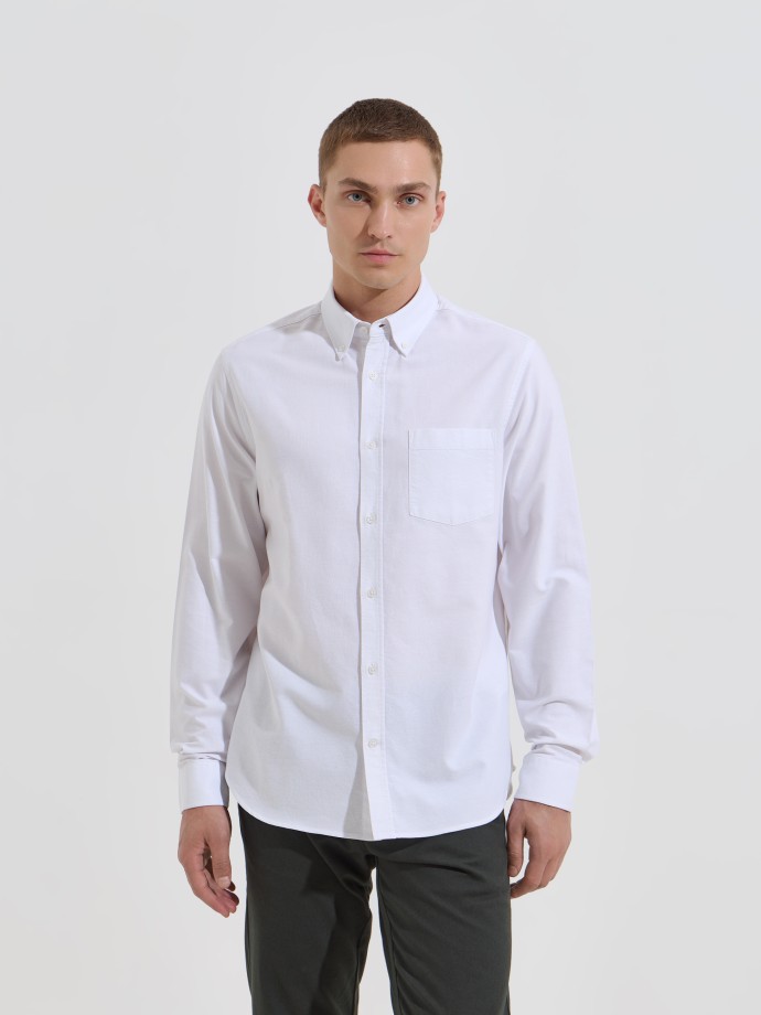 Camisa oxford algod�o regular fit