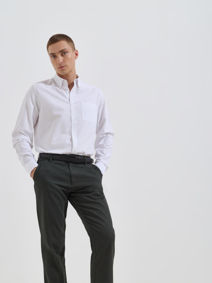 Camisa oxford algod�o regular fit