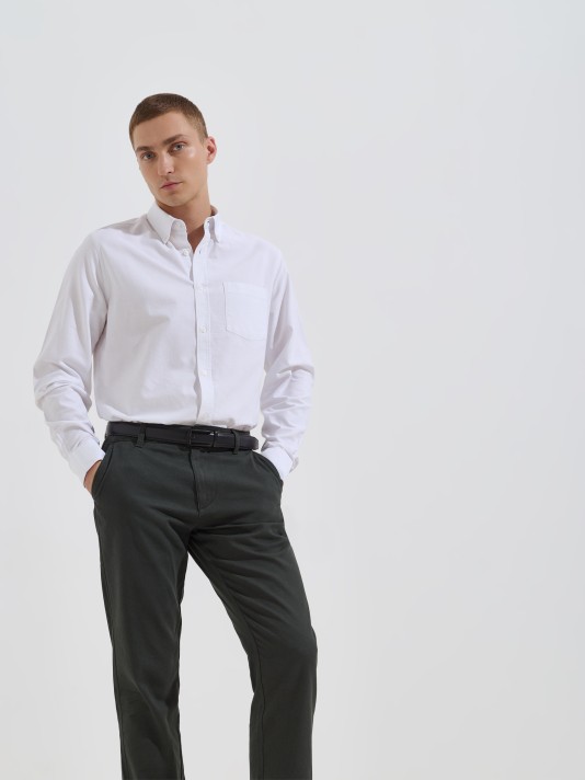 Camisa oxford algod�o regular fit