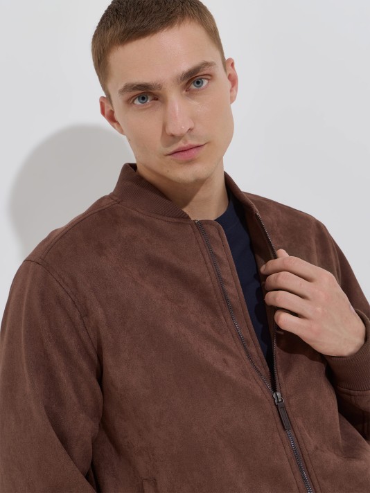 Casaco bomber com efeito camur�a