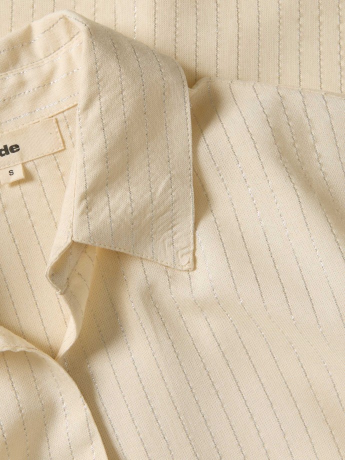 Camisa �s riscas brilhantes