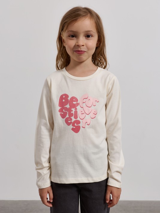 Camisola estampada com brilho