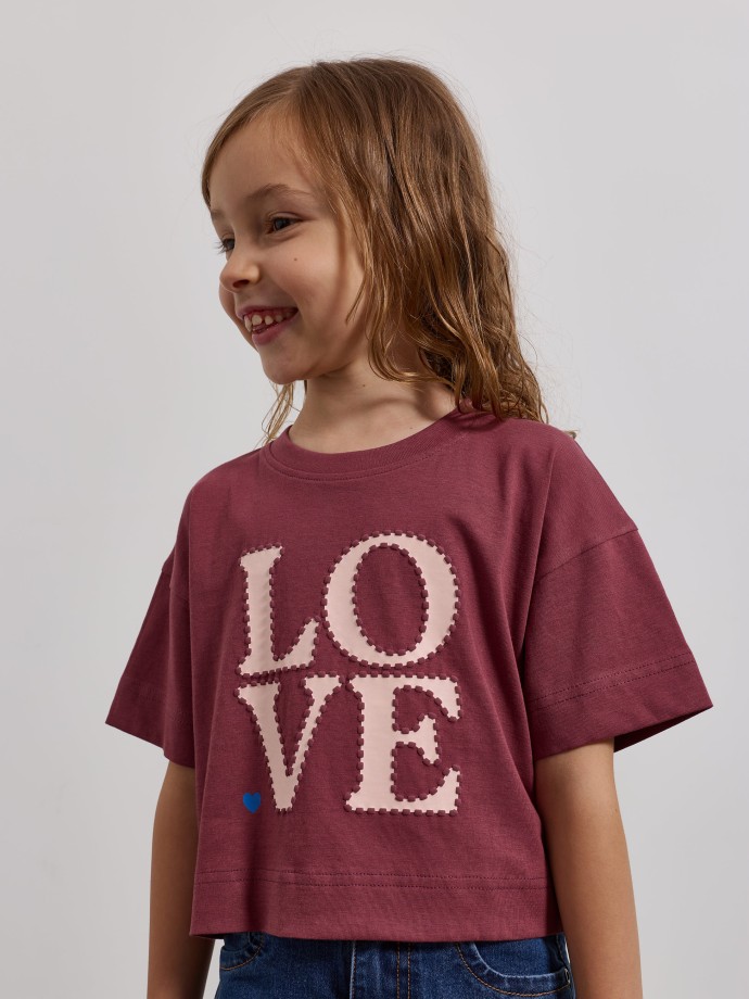 T-shirt cropped estampada