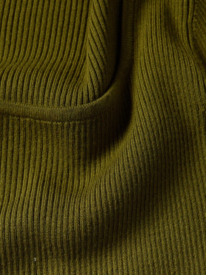 Camisola canelada de manga comprida