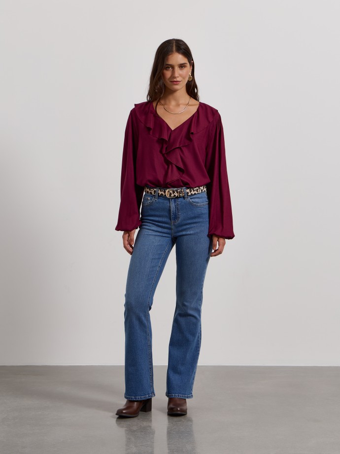 Blusa com folhos