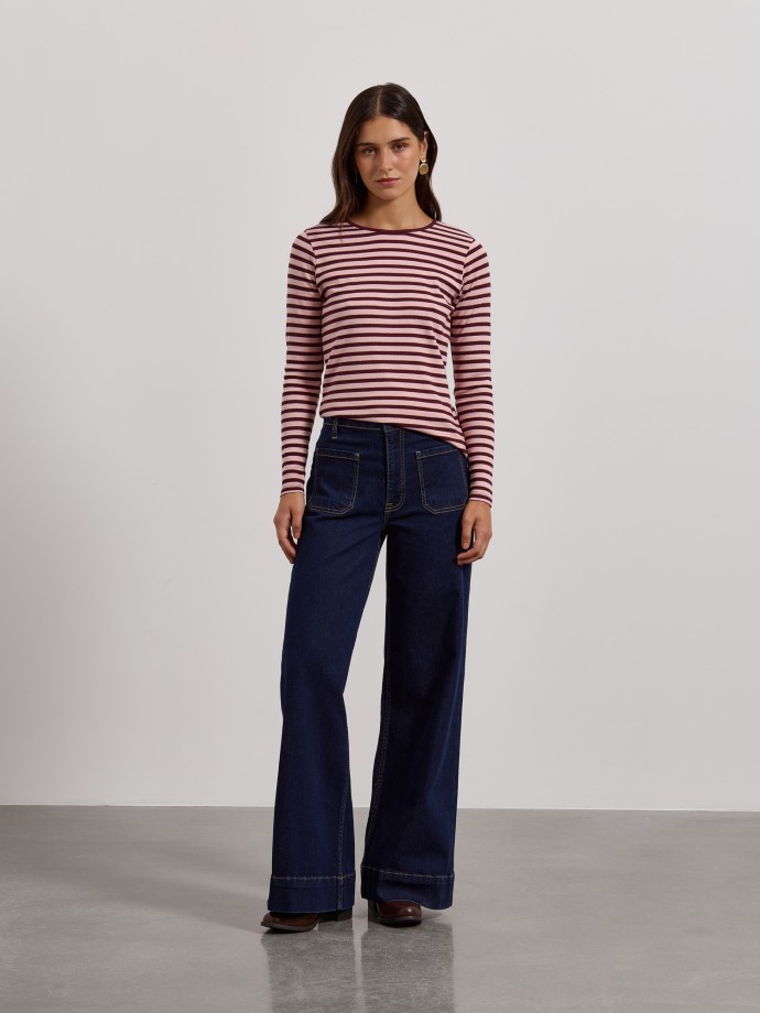Camisola �s riscas com detalhe brilhante