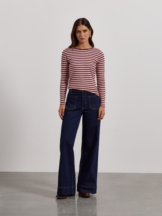 Camisola às riscas com detalhe brilhante Camisola às riscas com detalhe brilhante