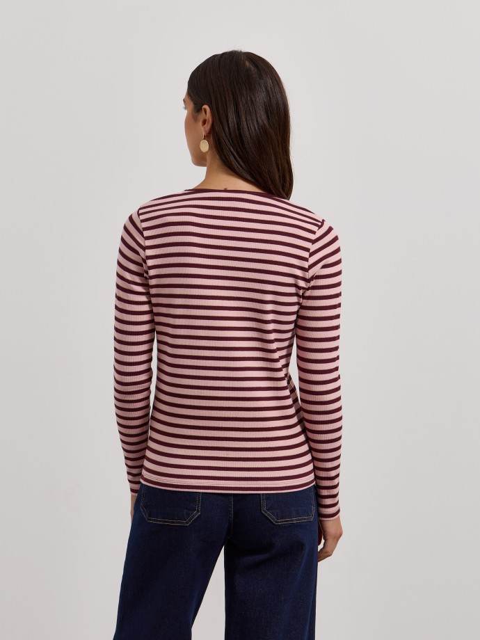 Camisola �s riscas com detalhe brilhante