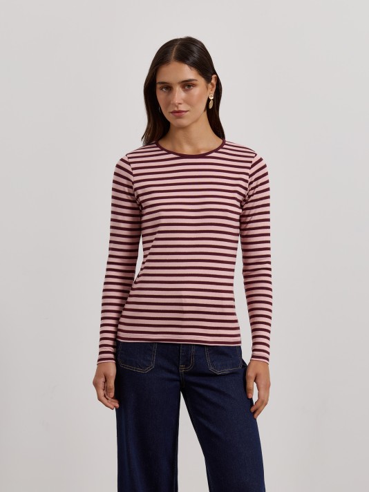 Camisola �s riscas com detalhe brilhante